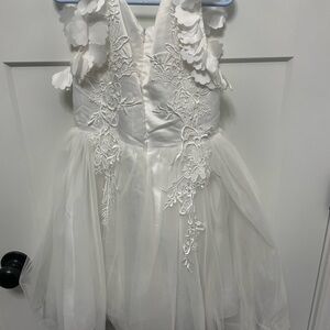 Elegant White Floral Kids Formal Dress